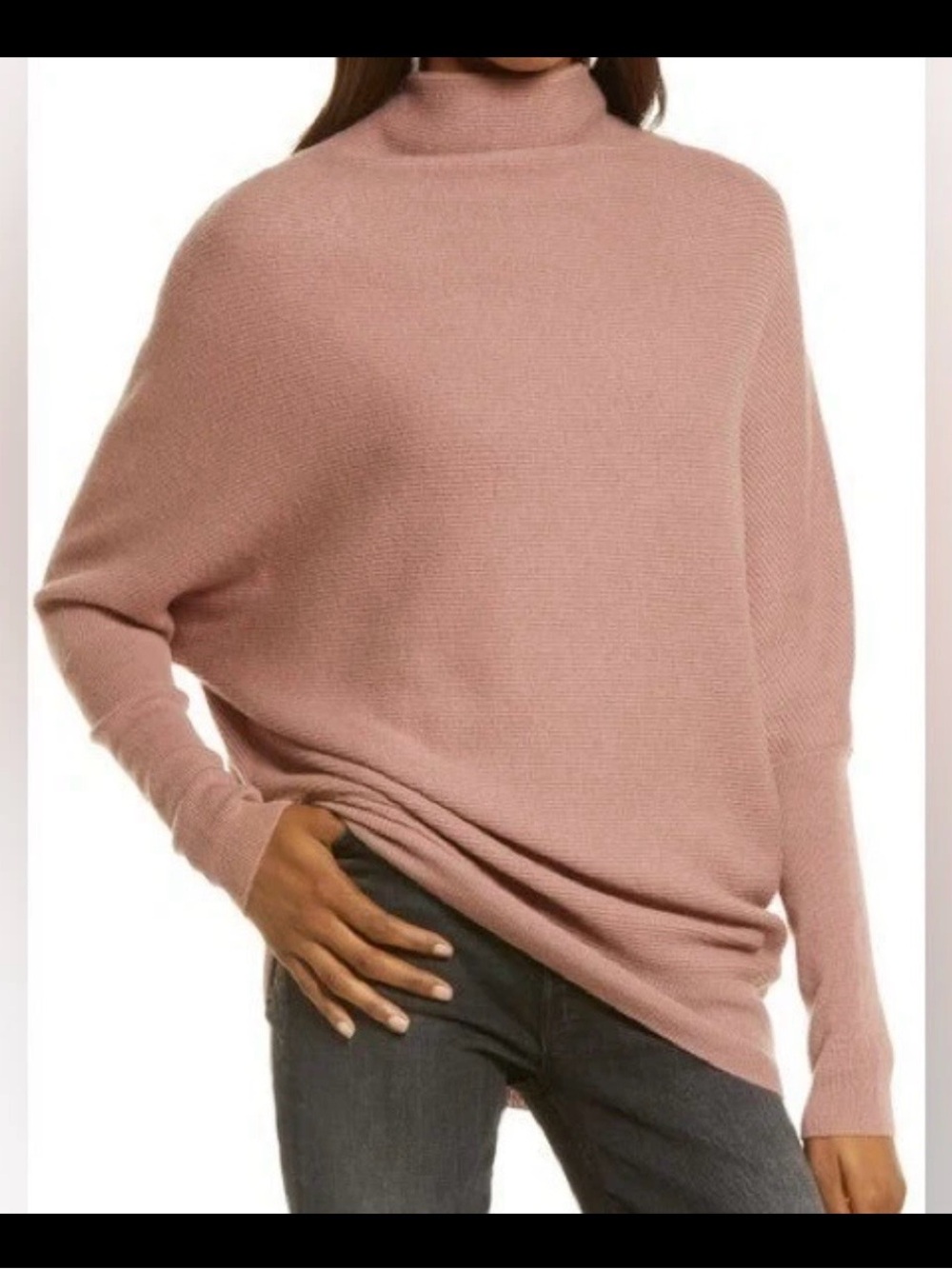 All saints Wool Cashmere Ridley Funnel Neck Sweater XS Relaxed Fit Oversized Pin